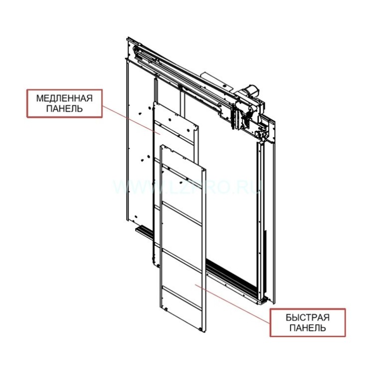 Комплект створок дверей кабины TLD PRIMA-S LH OP-900 mm Otis