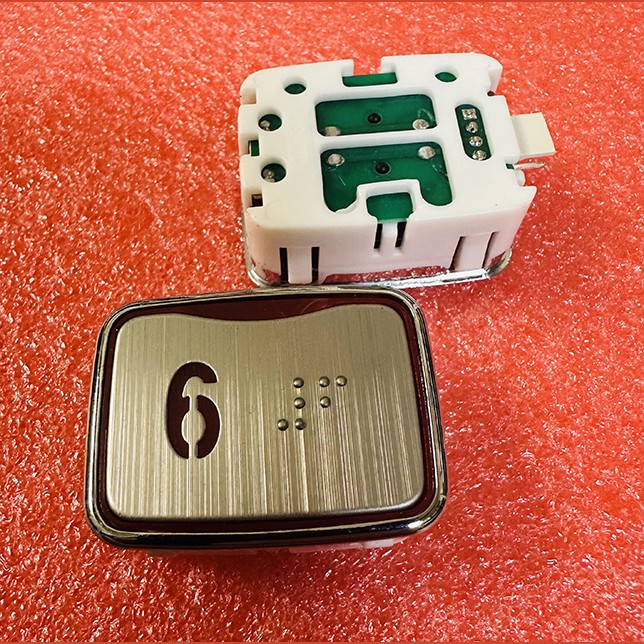 Модуль кнопочный красная подсветка код брайля AK-25B "6" AEN04C049*A Sigma