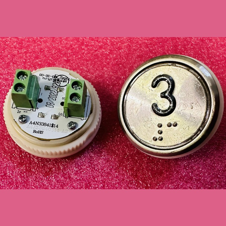 Модуль кнопочный A4N33841$14 белая подсветка Брайль "3" BBP-R331-CMPLT-S-W-03(EA2406S-S-W-03) ЩЛЗ