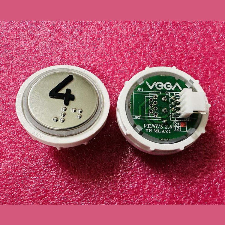 Модуль кнопочный с кодом Брайля красная подсветка MLA разъем AMP "4" Venus Vega