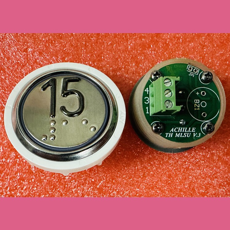 Кнопочный модуль 15 с кодом Брайля, синяя подсветка, MLSU, Achille light VEGA