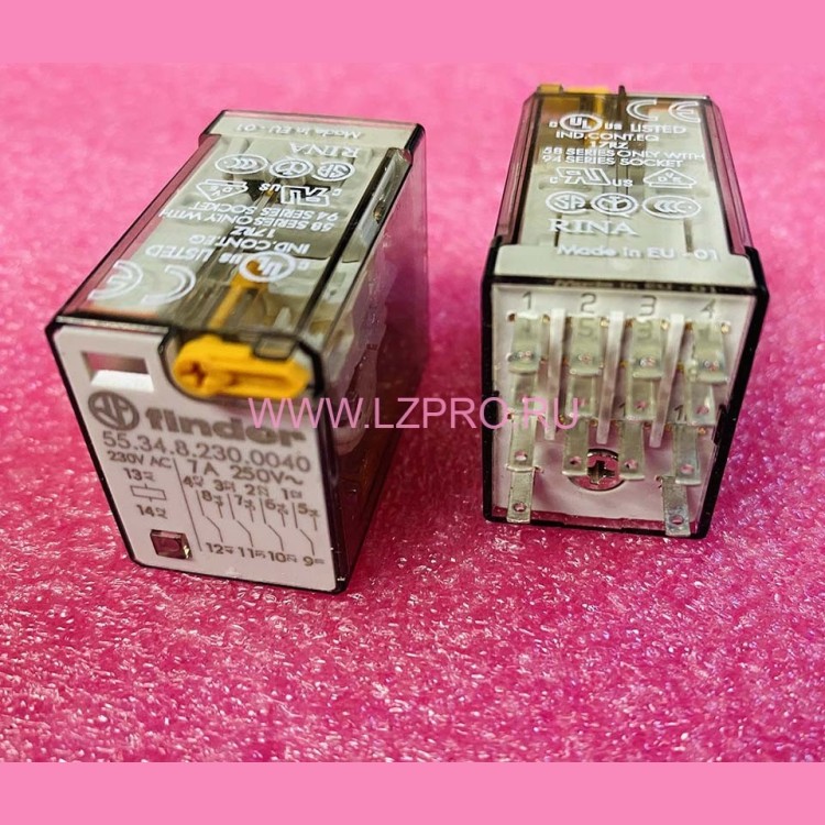 Реле промежуточное 55.34.8.230.0040 230V AC 7A Finder