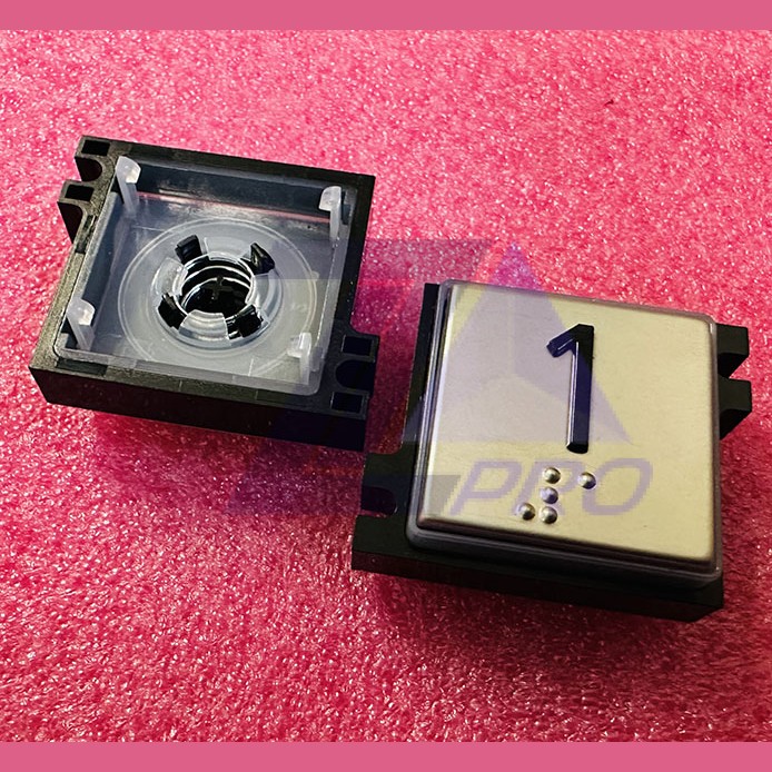 Толкатель кнопки с выдавленной надписью "1" шрифт Брайля Schindler