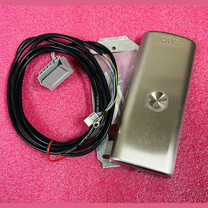 Вызывной пост однокнопочный (шлифованная объемная панель, синяя индикация, с платой HBB) FAA23500AV Otis