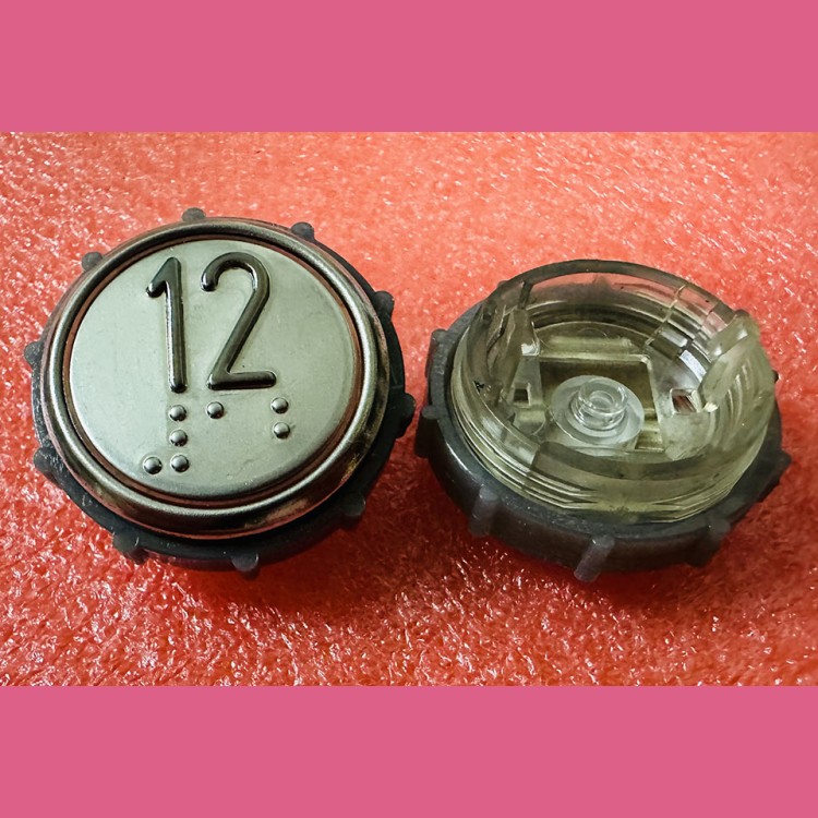 Модуль кнопочный круглый 12 с гайкой без платы ВКЛ13А-7П (7-4П)